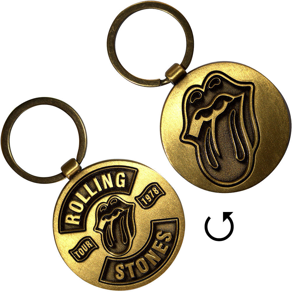 Rolling Stones Classic Tongue/tour '78 Double-sided Metal Key Chain Front