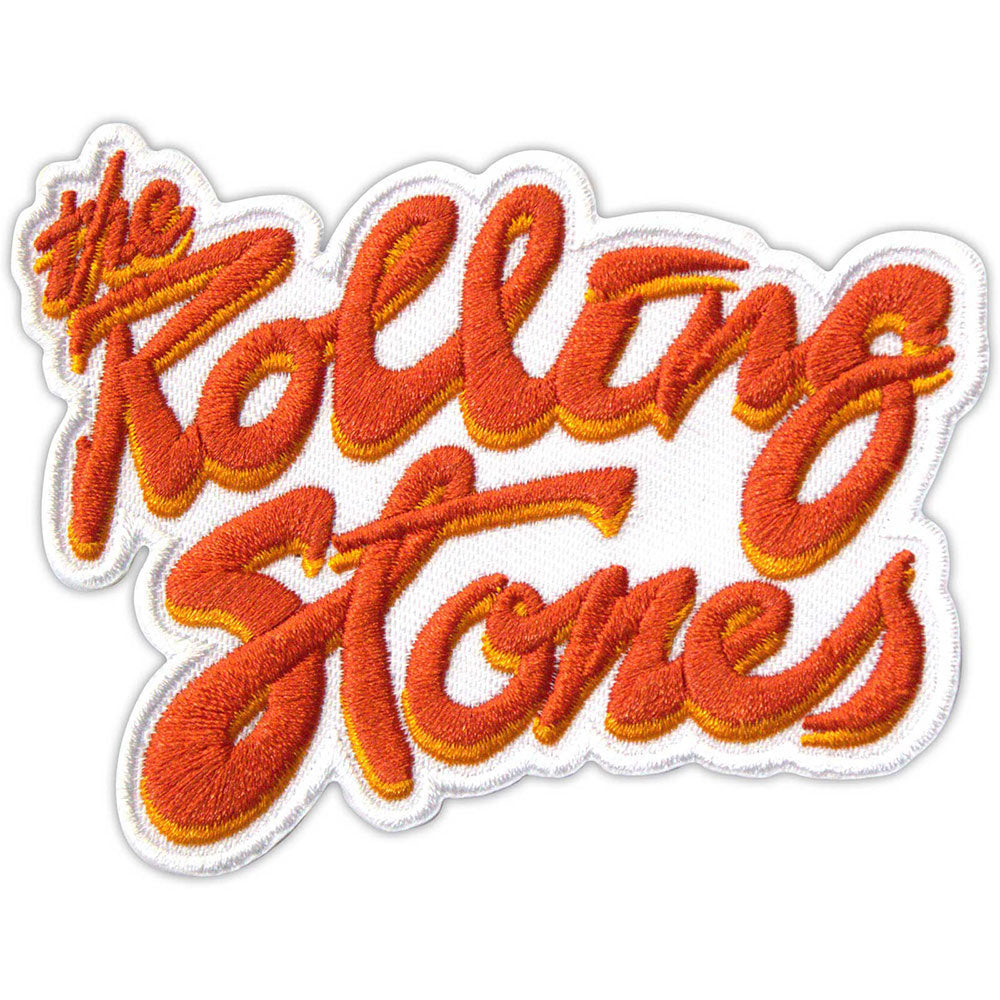 Rolling Stones Orange Logo Woven Patch Front