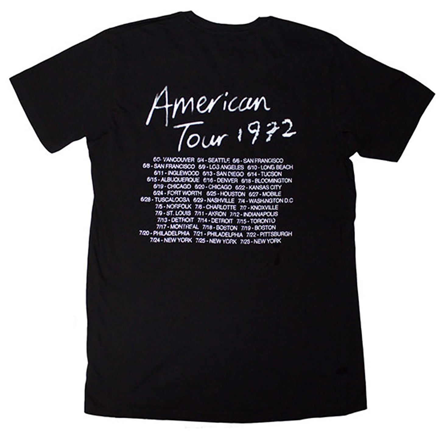 Rolling Stones Tour '72 T-shirt Back