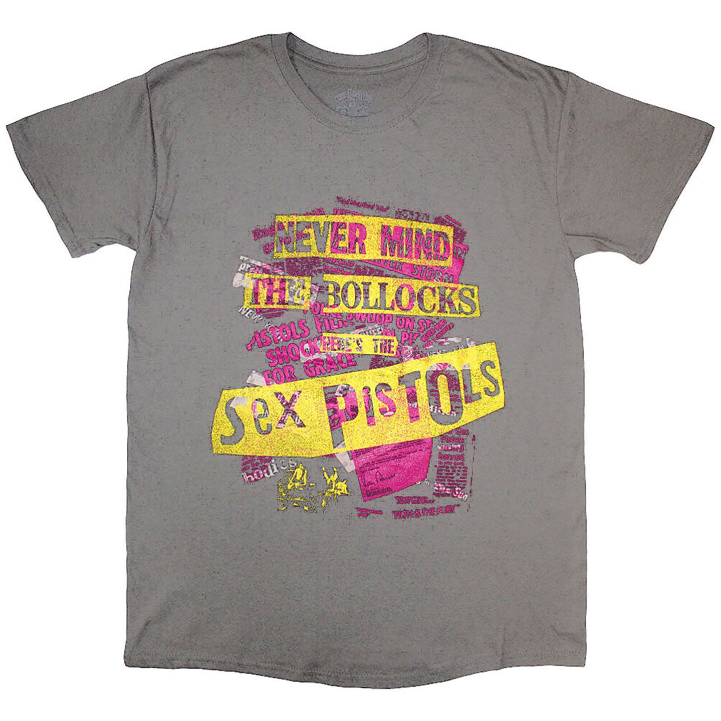Sex Pistols Nmtb Text Overlay T-shirt Front