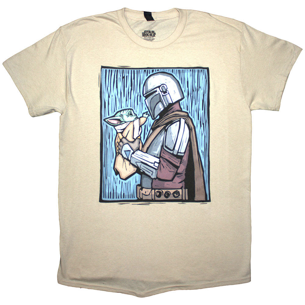 Star Wars The Mandalorian Holding Grogu T-shirt Front