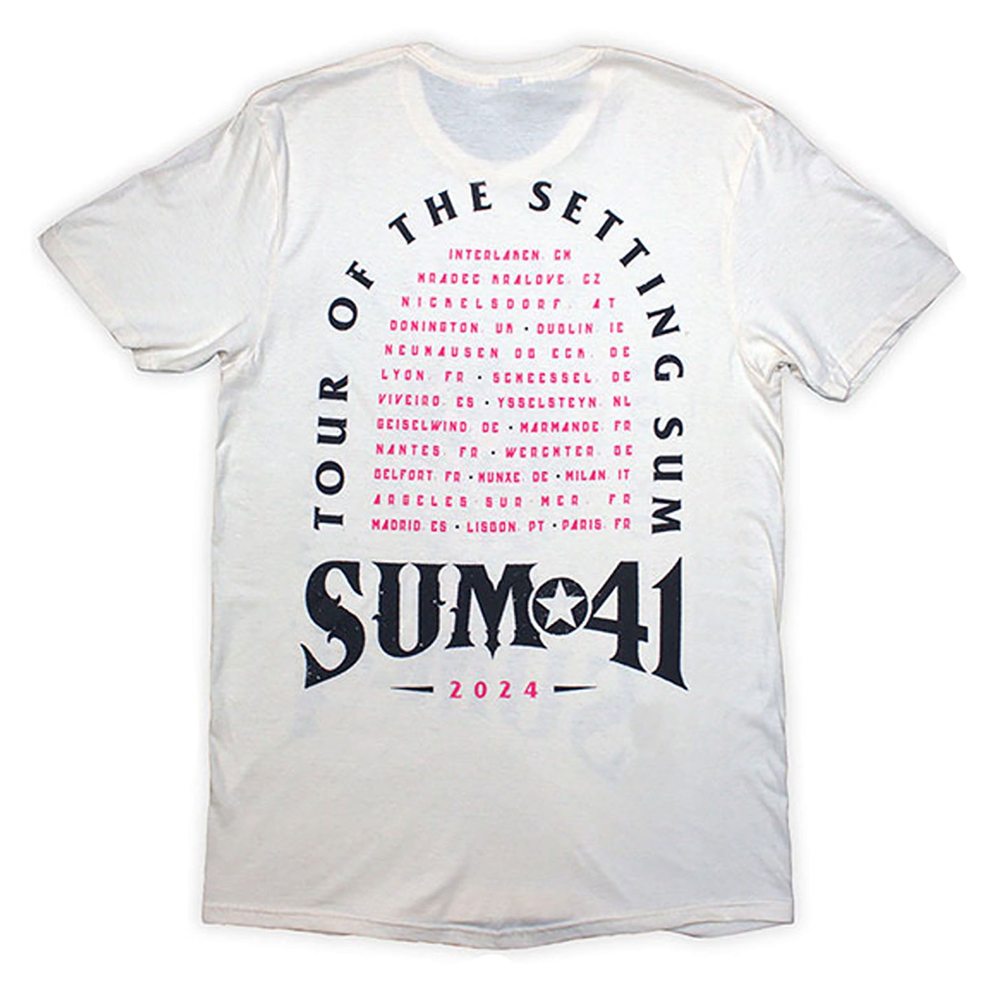 Sum 41 Tour '24 Pink Skull T-shirt Back
