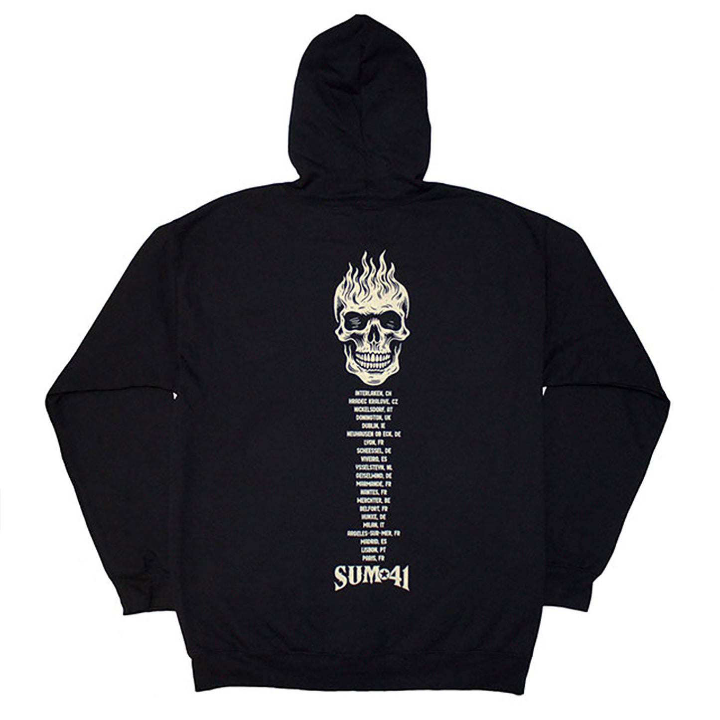 Sum 41 Tour '24 Pocket Logo & Skull Back Zippered Hooded Sweatshirt Back