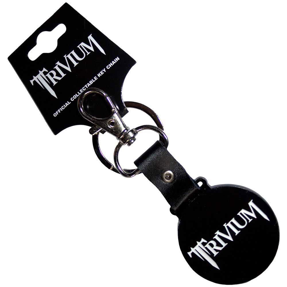 Trivium Classic Logo Mono Circle Metal Key Chain Front