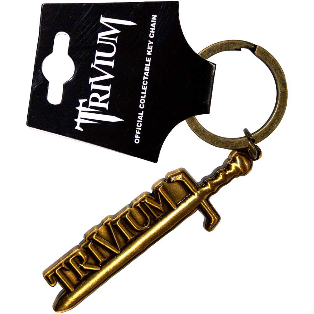 Trivium Gold Sword Metal Key Chain Front