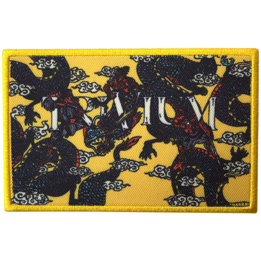 Trivium Dragons Yellow Woven Patch Front