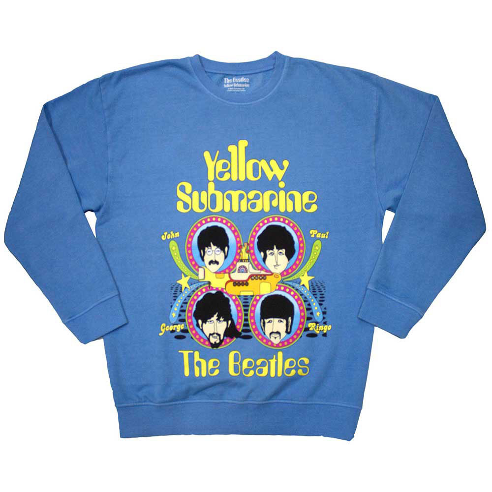 Beatles Yellow Submarine Heads In Circles Sweatshirt Front