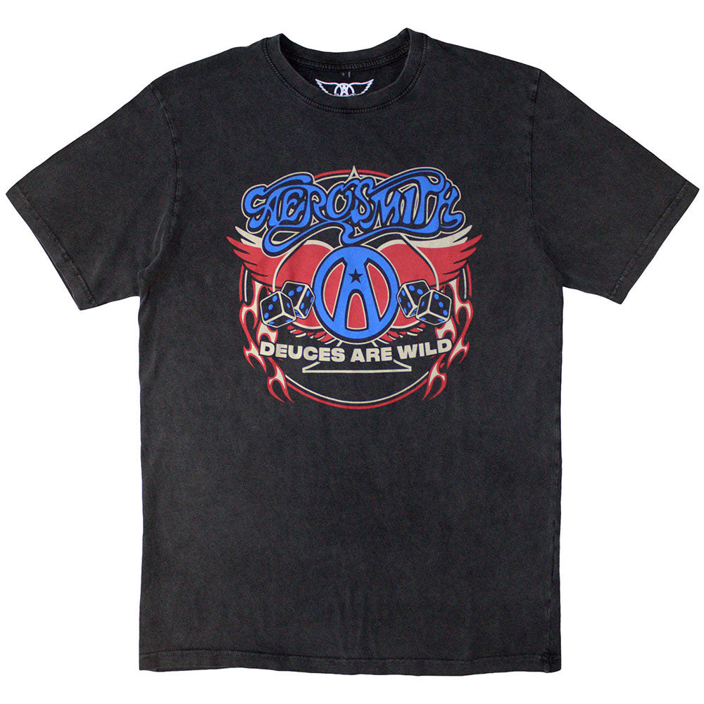 Aerosmith Rainbow Spade Stone Wash T-shirt Front