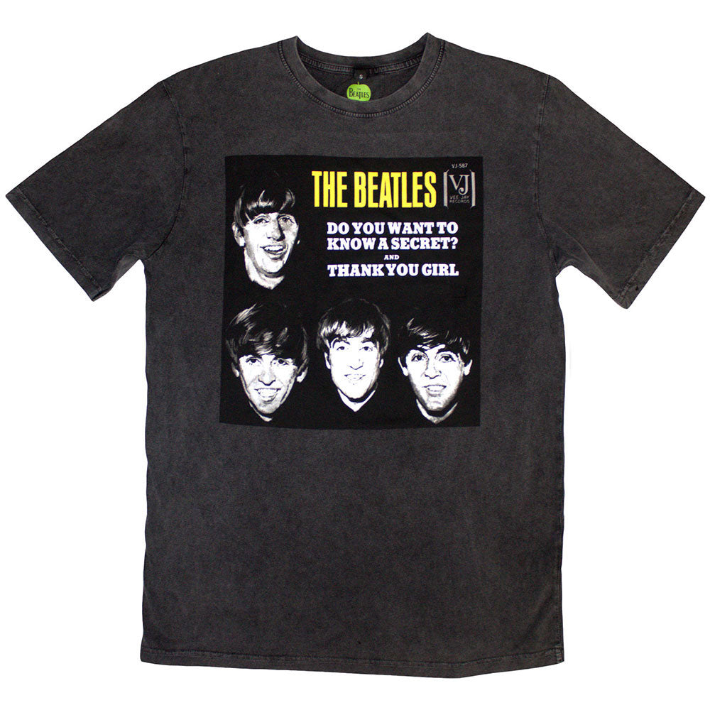 Beatles Vj Secret Sleeve Stone Wash T-shirt Front
