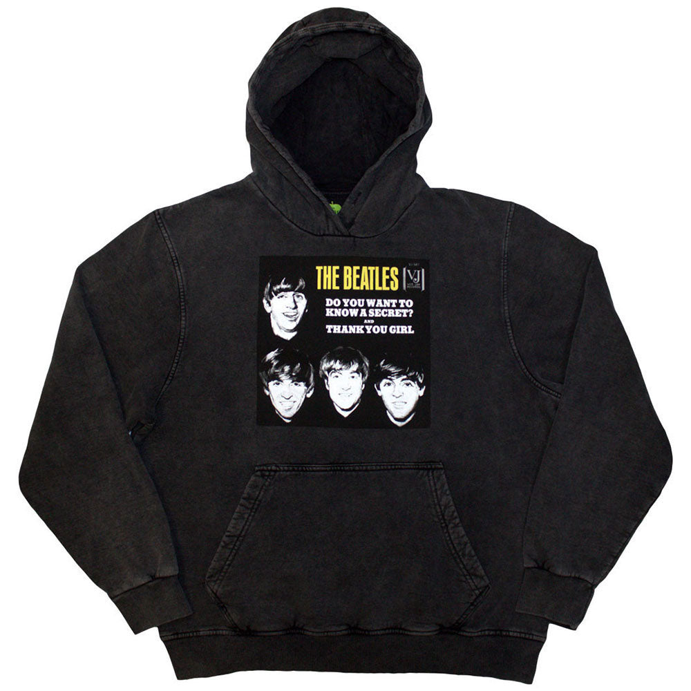 Beatles Vj Secret Sleeve Stone Wash Hooded Sweatshirt Front
