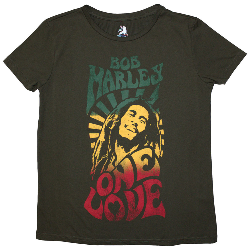 Bob Marley One Love Gradient Stone Wash T-shirt Front