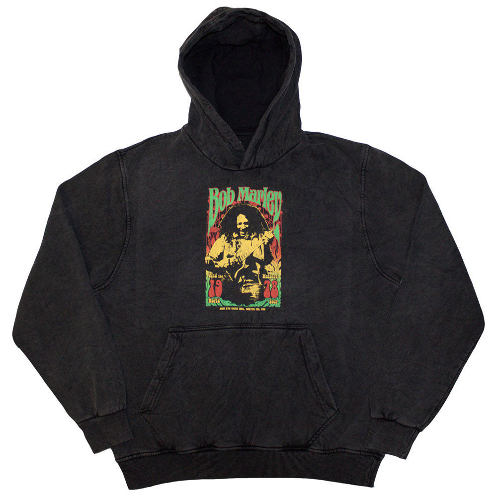 Bob Marley 1978 Stone Wash Hooded Sweatshirt Front