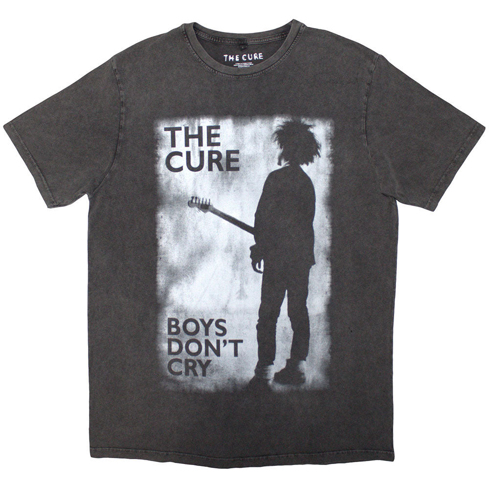 Cure Boys Don't Cry Black & White Stone Wash T-shirt Front