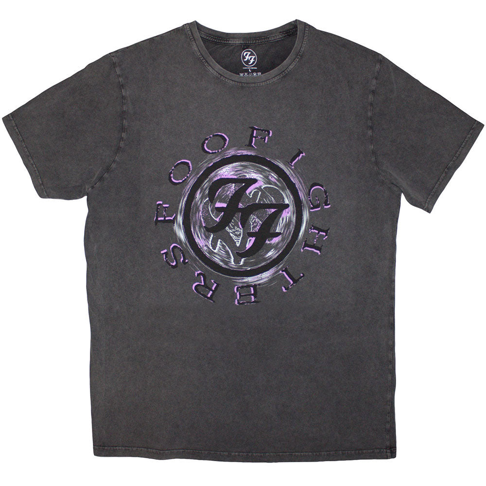 Foo Fighters Wheel Logo Shadow Stone Wash T-shirt Front