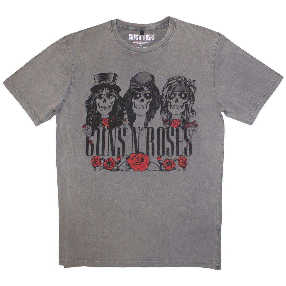Guns N Roses Hell Group Stone Wash T-shirt Front