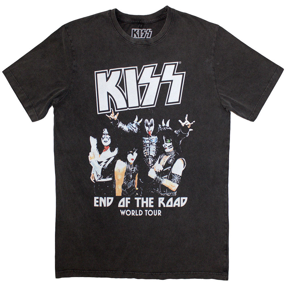 KISS End Of The Road World Tour Stone Wash T-shirt Front