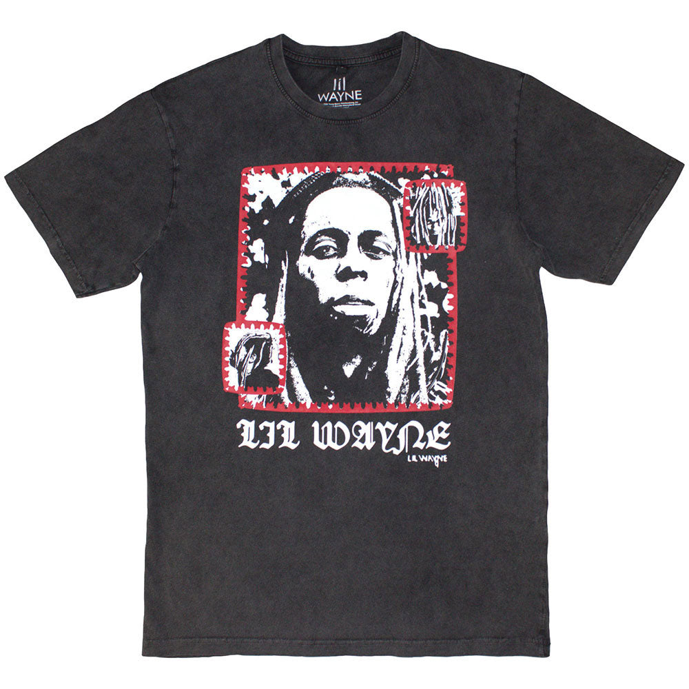 Lil Wayne Mono Photo Stone Wash T-shirt Front