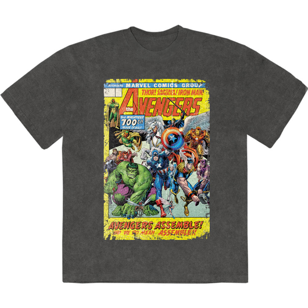 Marvel Comics Avengers Assemble 700 Stone Wash T-shirt Front
