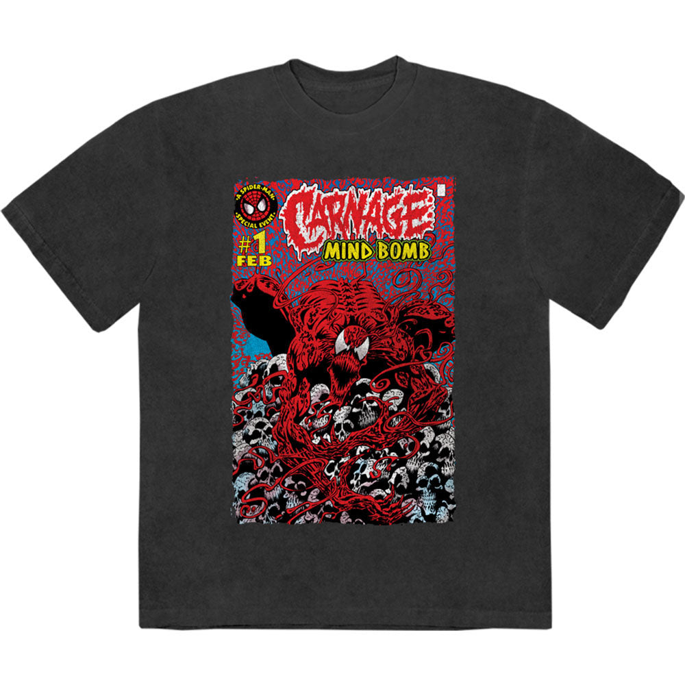 Marvel Comics Carnage Mind Bomb Stone Wash T-shirt Front