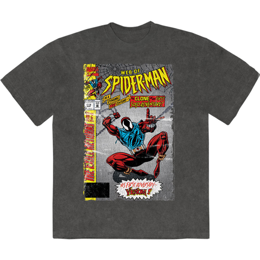 Marvel Comics Web Of Spider-man Stone Wash T-shirt Front
