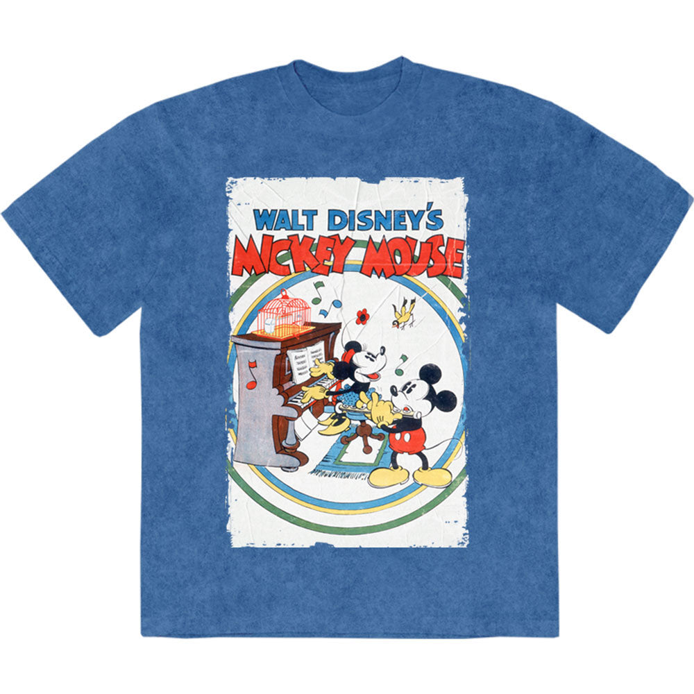 Disney Mickey & Minnie Piano Stone Wash T-shirt Front