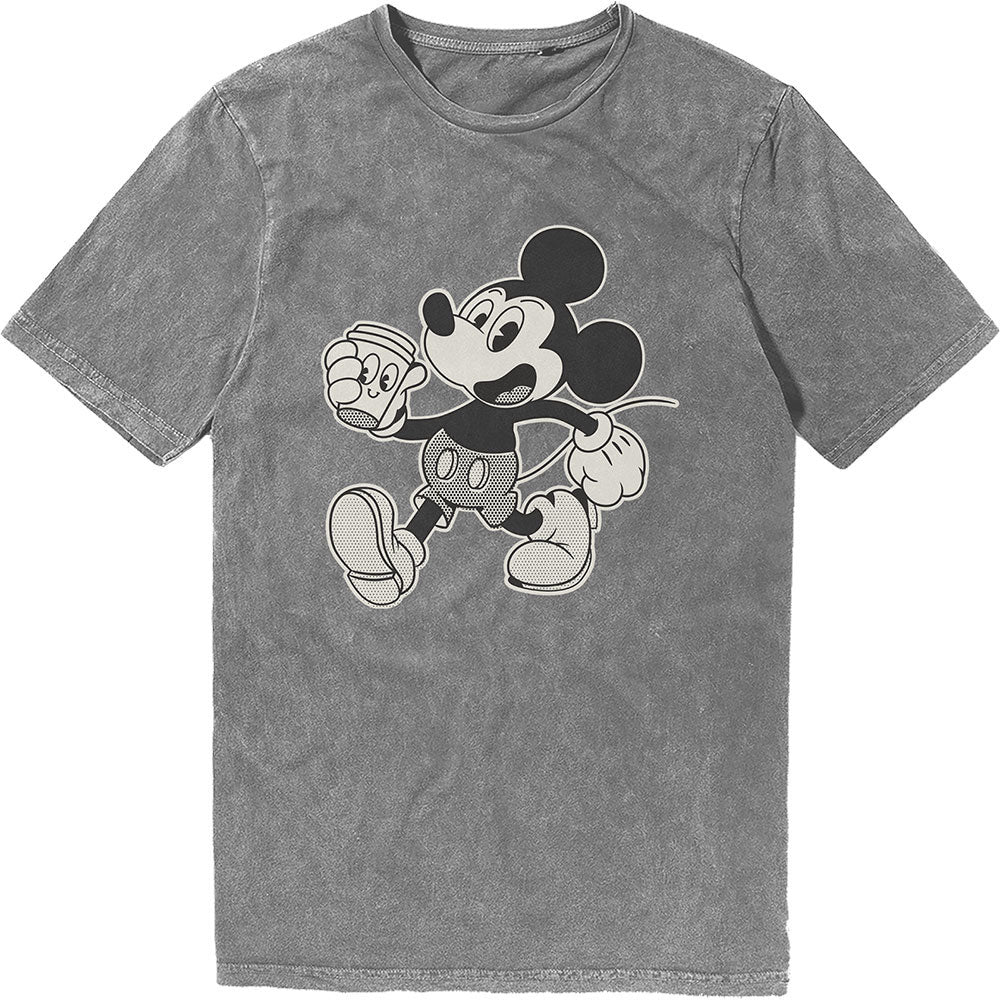 Disney Mickey Vintage Walk Stone Wash T-shirt Front