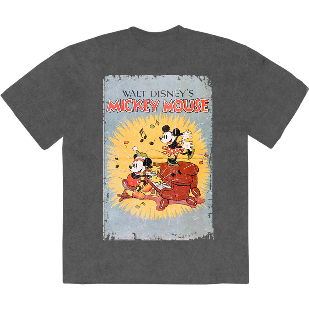Disney Mickey Piano Stone Wash T-shirt Front