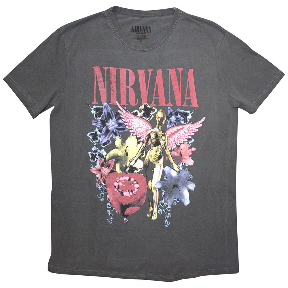 Nirvana In Utero Vintage Collage Stone Wash T-shirt Front