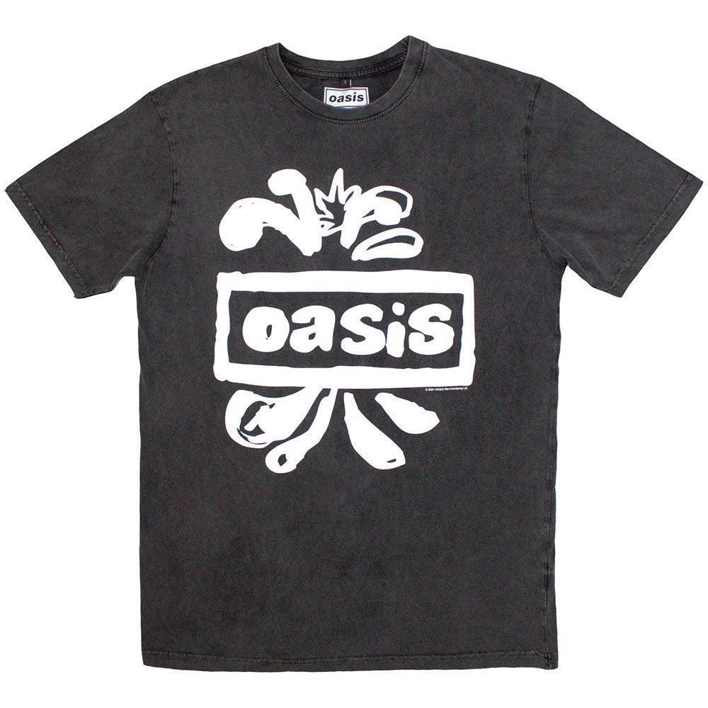 Oasis Logo Splat Stone Wash T-shirt Front