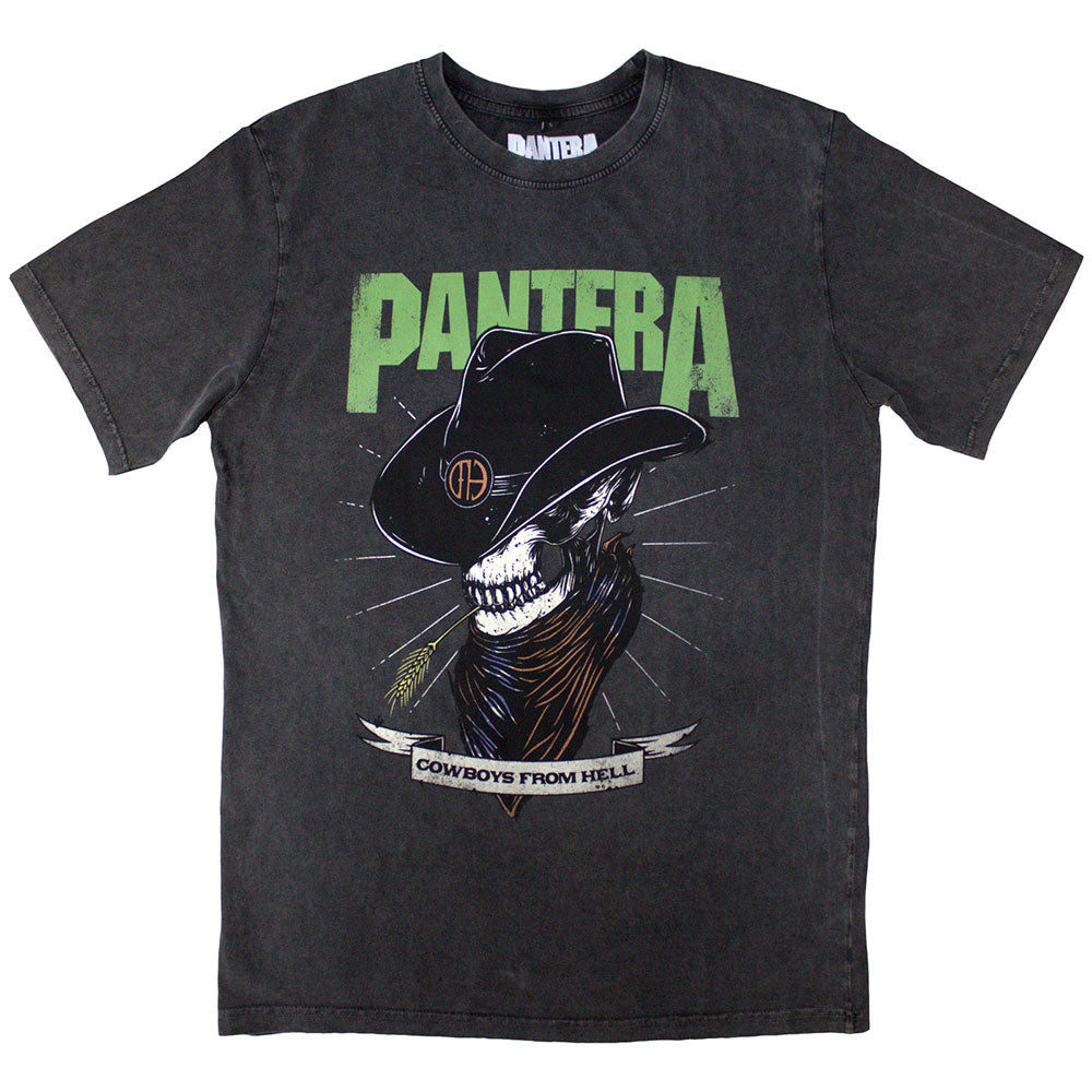 Pantera Skeleton Cowboy Stone Wash T-shirt Front