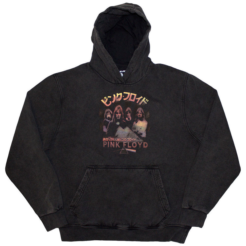 Pink Floyd Japan Poster Stone Wash Hooded Sweatshirt Front