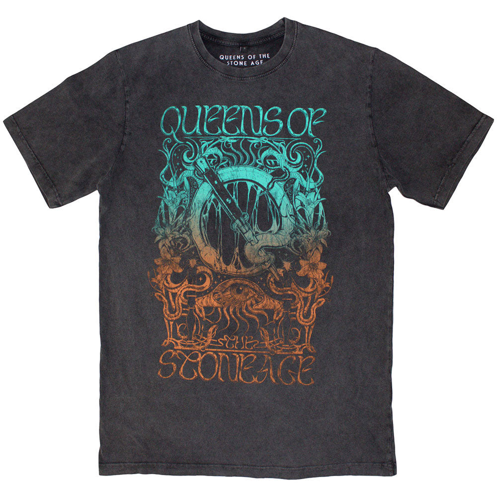 Queens Of The Stone Age Montage Stone Wash T-shirt Front