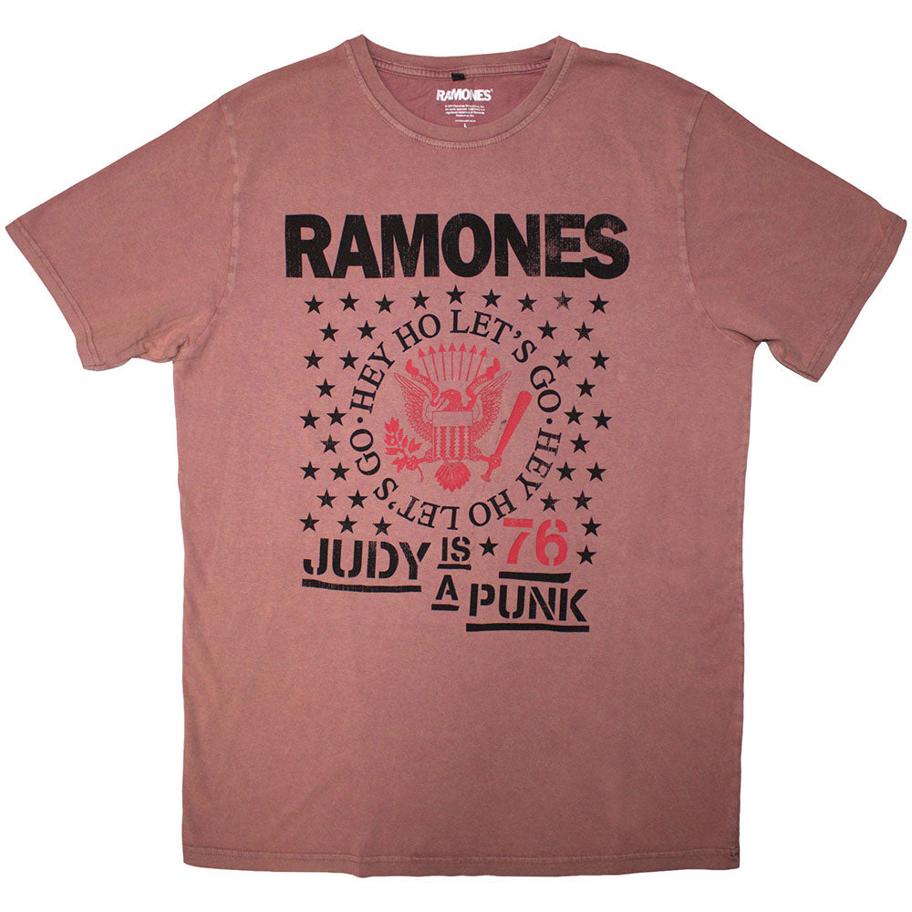 Ramones Hey Ho Judy Stone Wash T-shirt Front