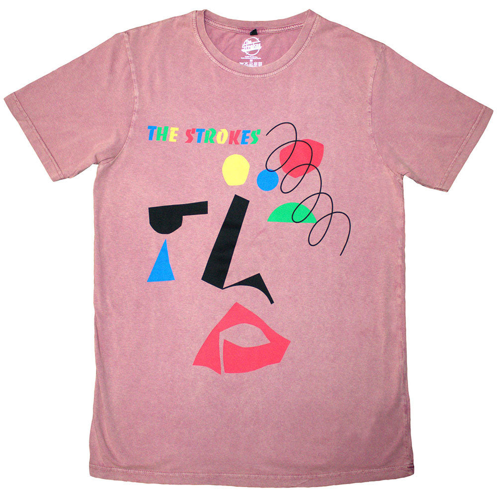 Strokes Abstract Face Stone Wash T-shirt Front
