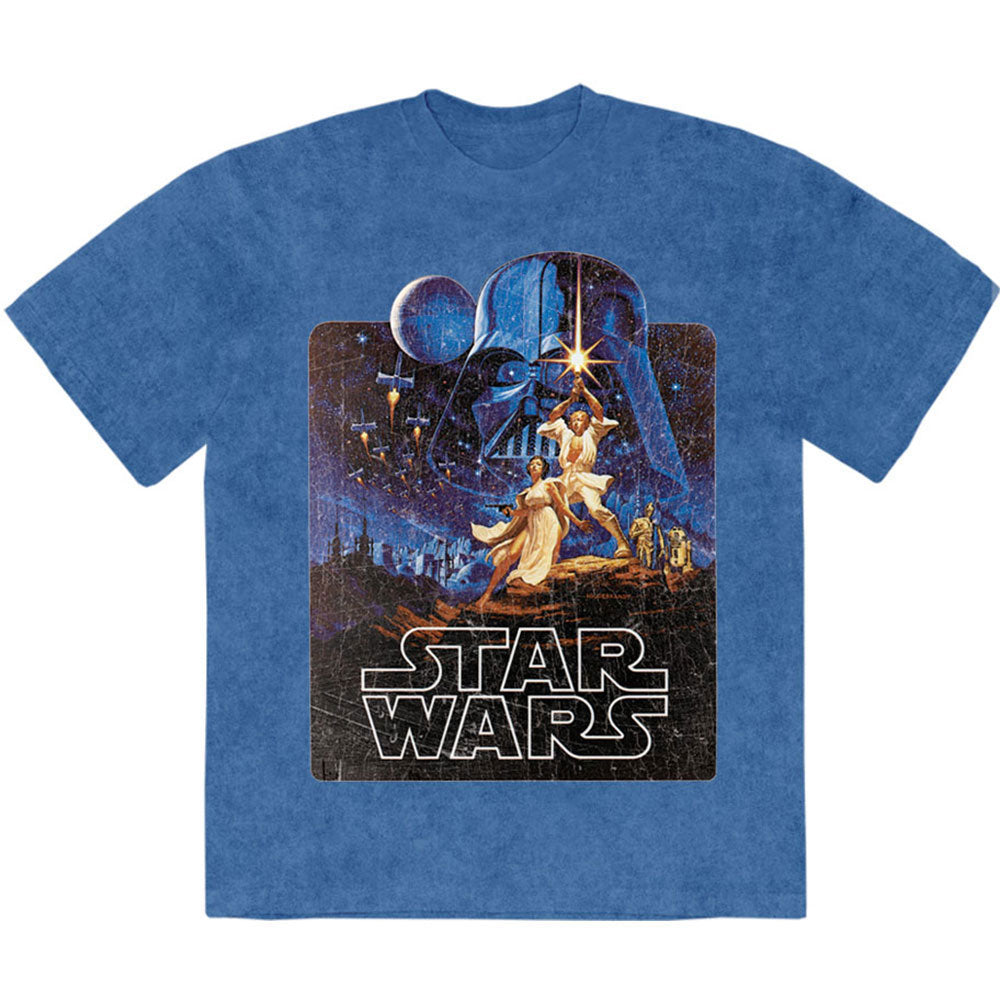 Star Wars Luke & Leia Pose Stone Wash T-shirt Front