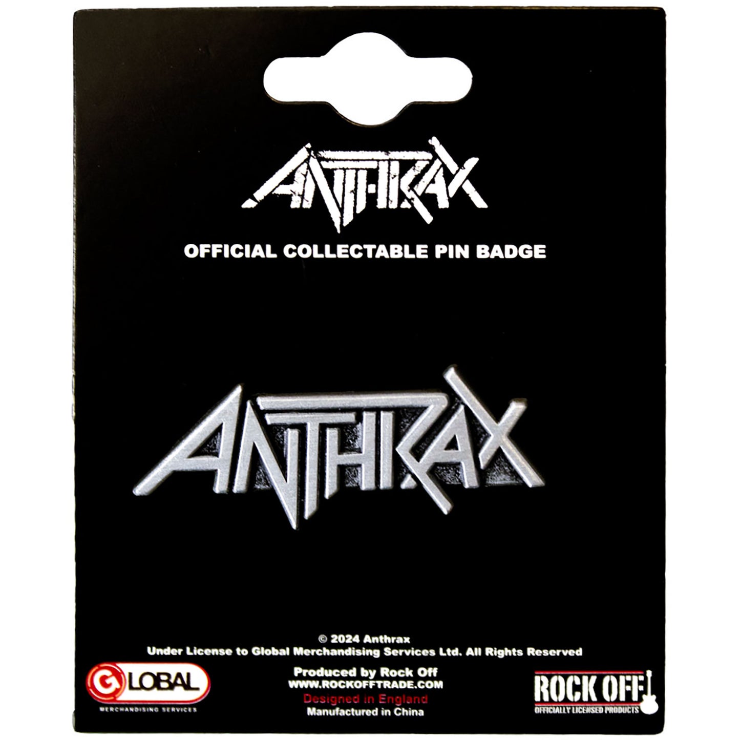Anthrax Logo Pewter Pin Badge Back