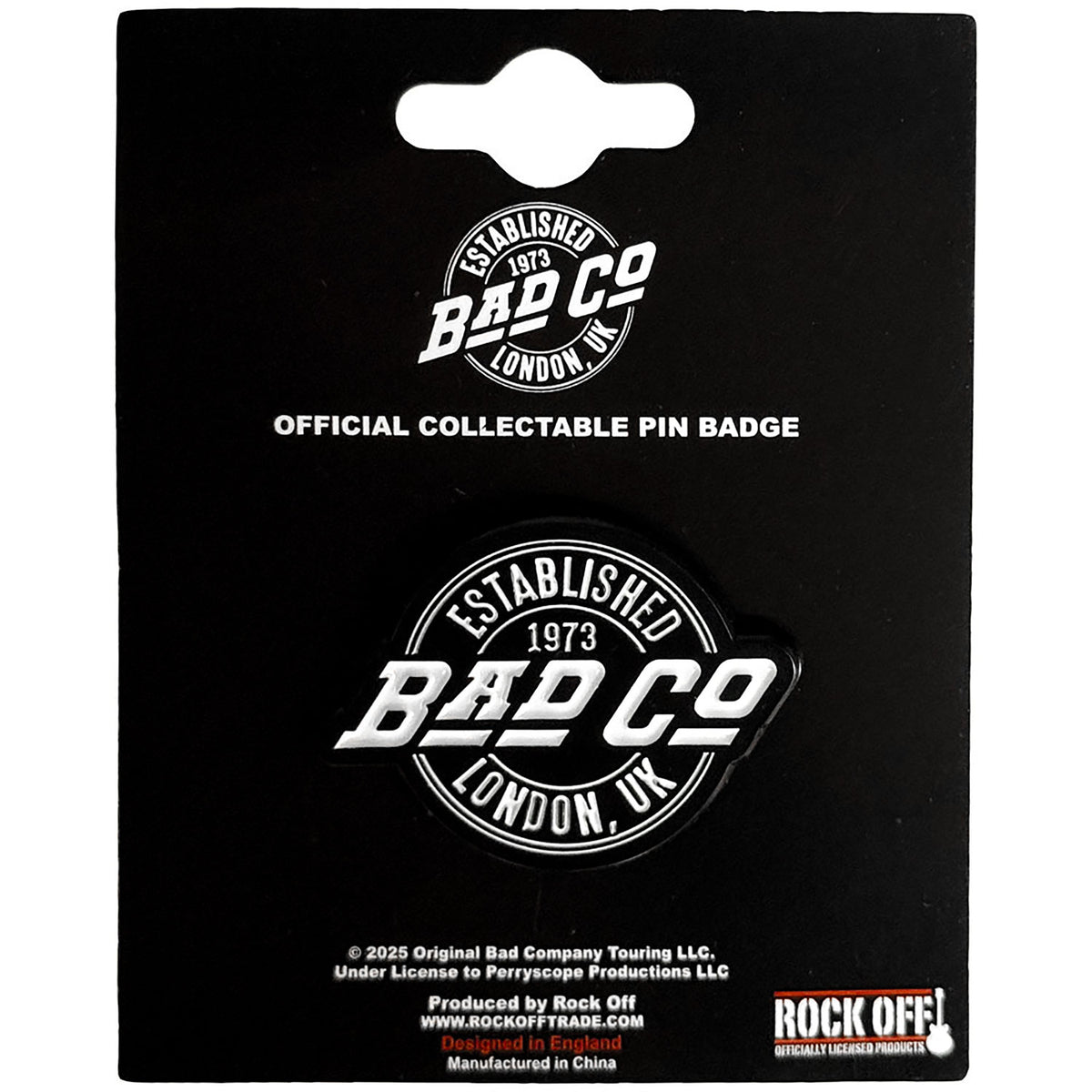 Bad Company Est. 1973 Circle Logo Pewter Pin Badge Back