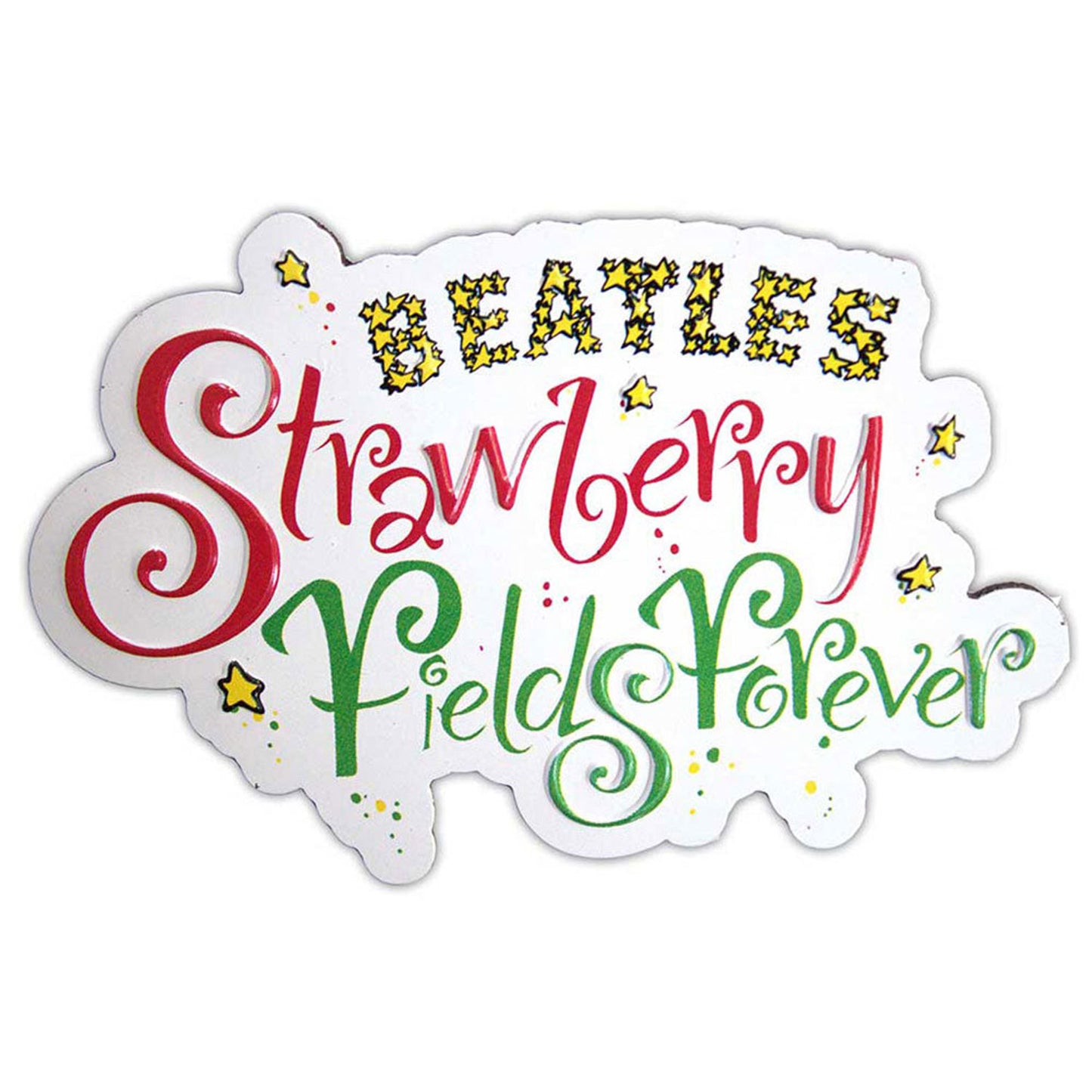Beatles Strawberry Fields Forever Logo Embossed Magnet Front