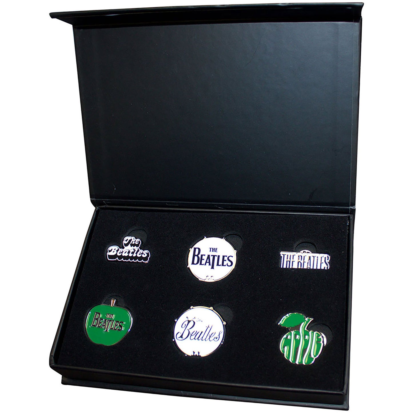 Beatles Logos Pewter Pin Badge Front