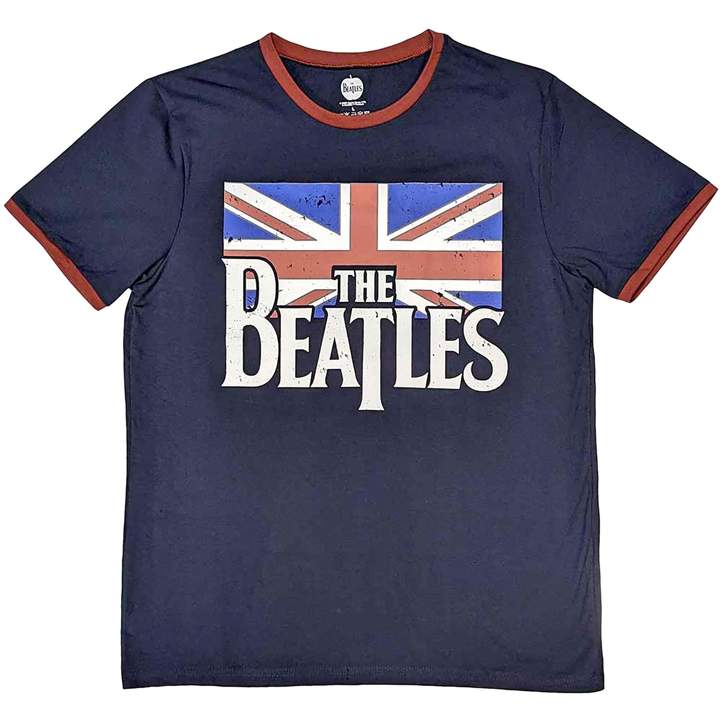 Beatles Drop T Logo & Vintage Flag T-shirt Front