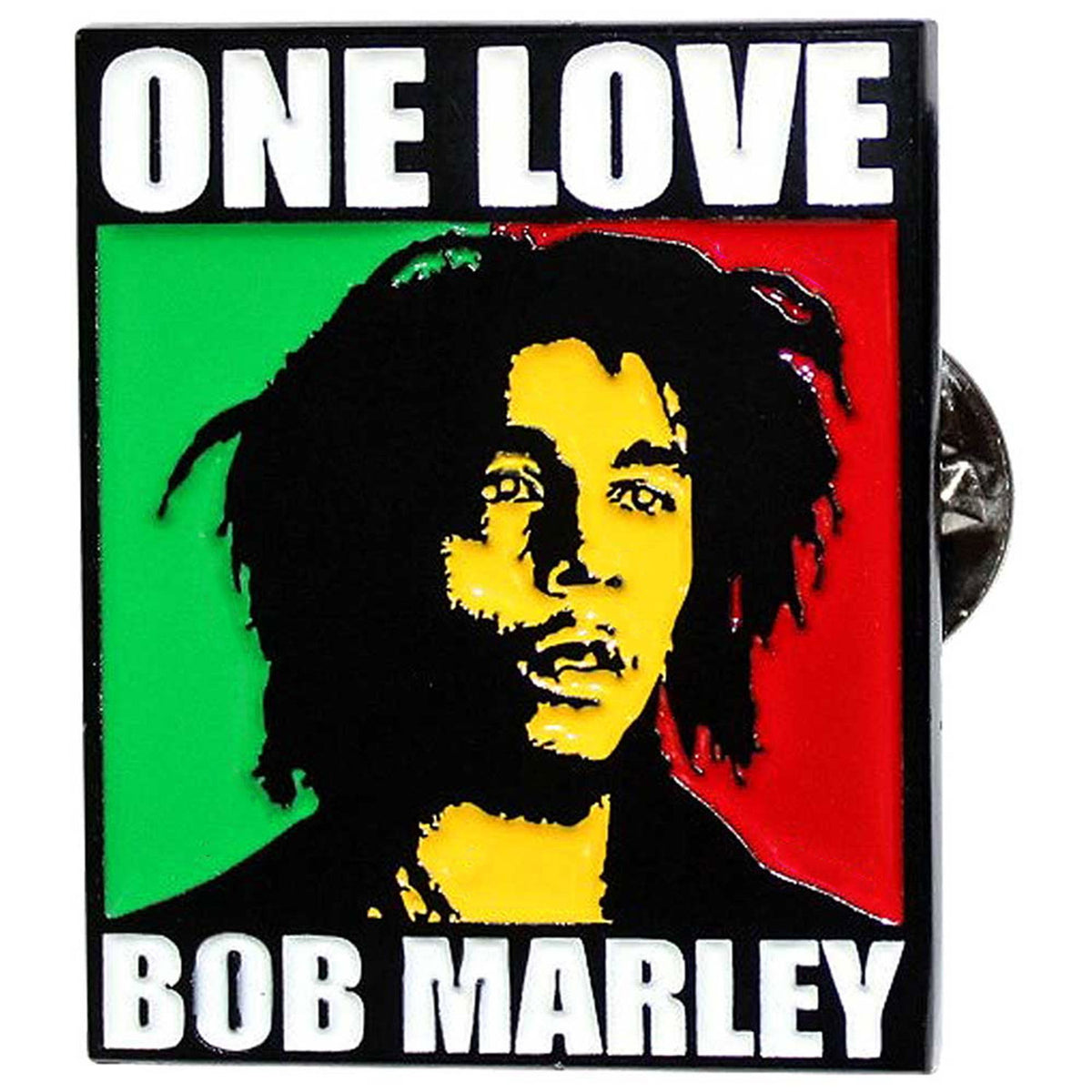 Bob Marley One Love Pewter Pin Badge Front