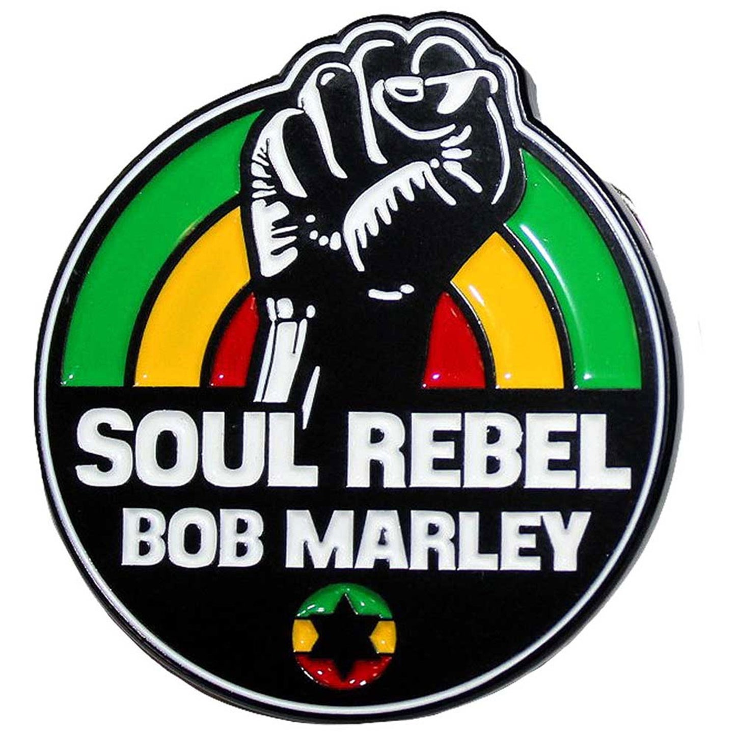 Bob Marley Soul Rebel Pewter Pin Badge Front