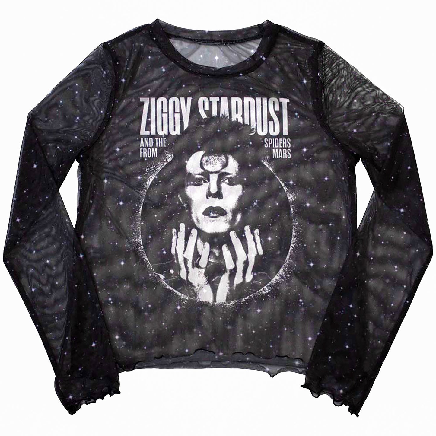 David Bowie Ziggy V1 Girls Jr Long Sleeve Front