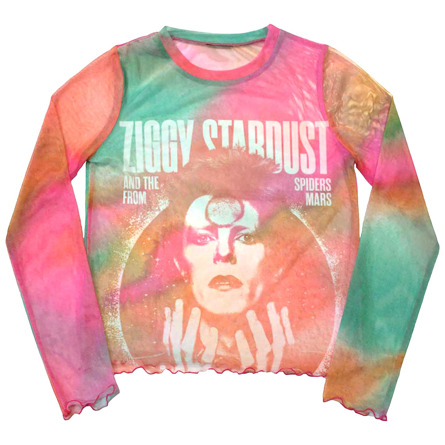 David Bowie Ziggy V2 Girls Jr Long Sleeve Front