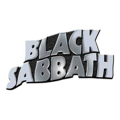 Black Sabbath Wavy Logo Pewter Pin Badge Front