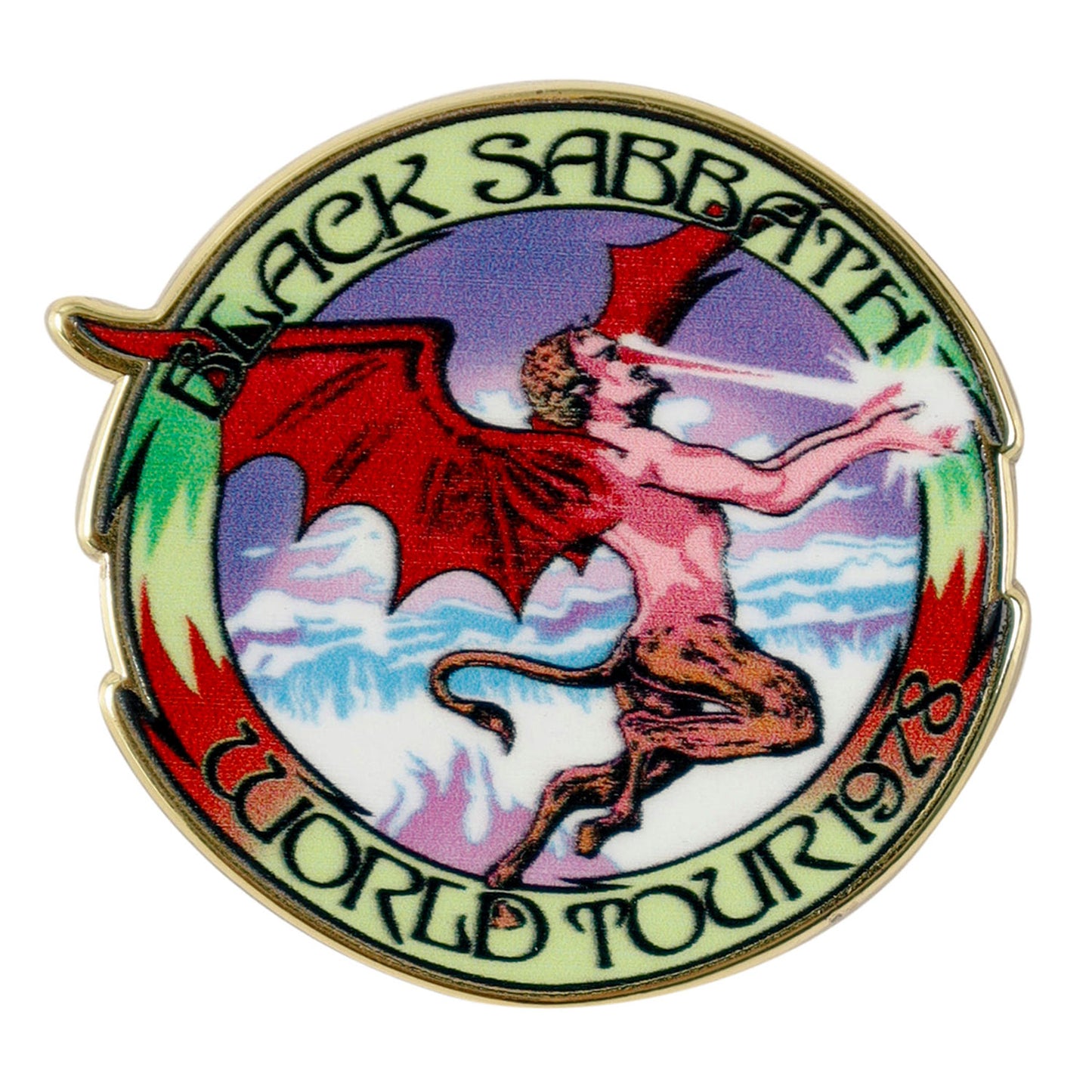Black Sabbath World Tour 1978 Pewter Pin Badge Front