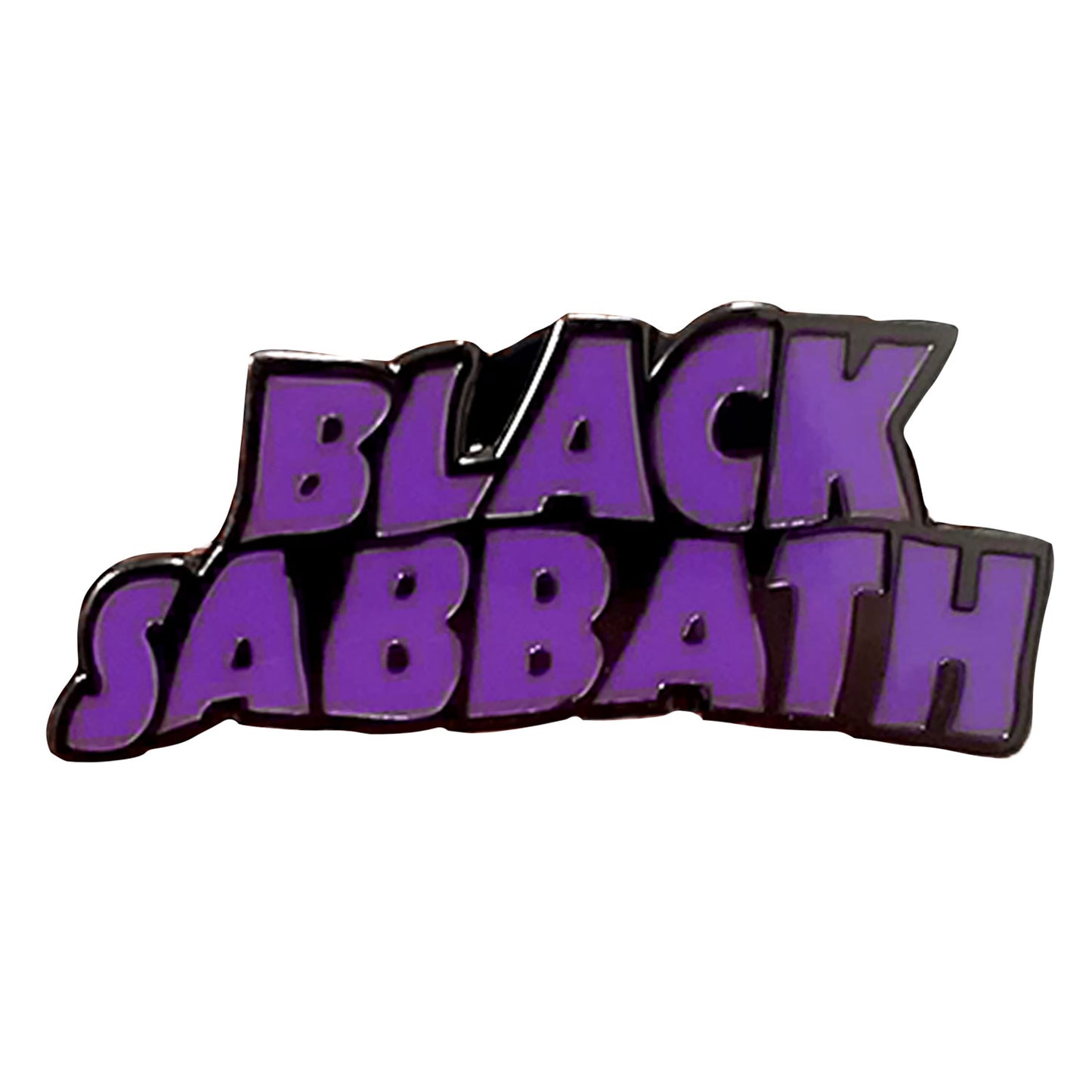 Black Sabbath Purple Wavy Logo Pewter Pin Badge Front