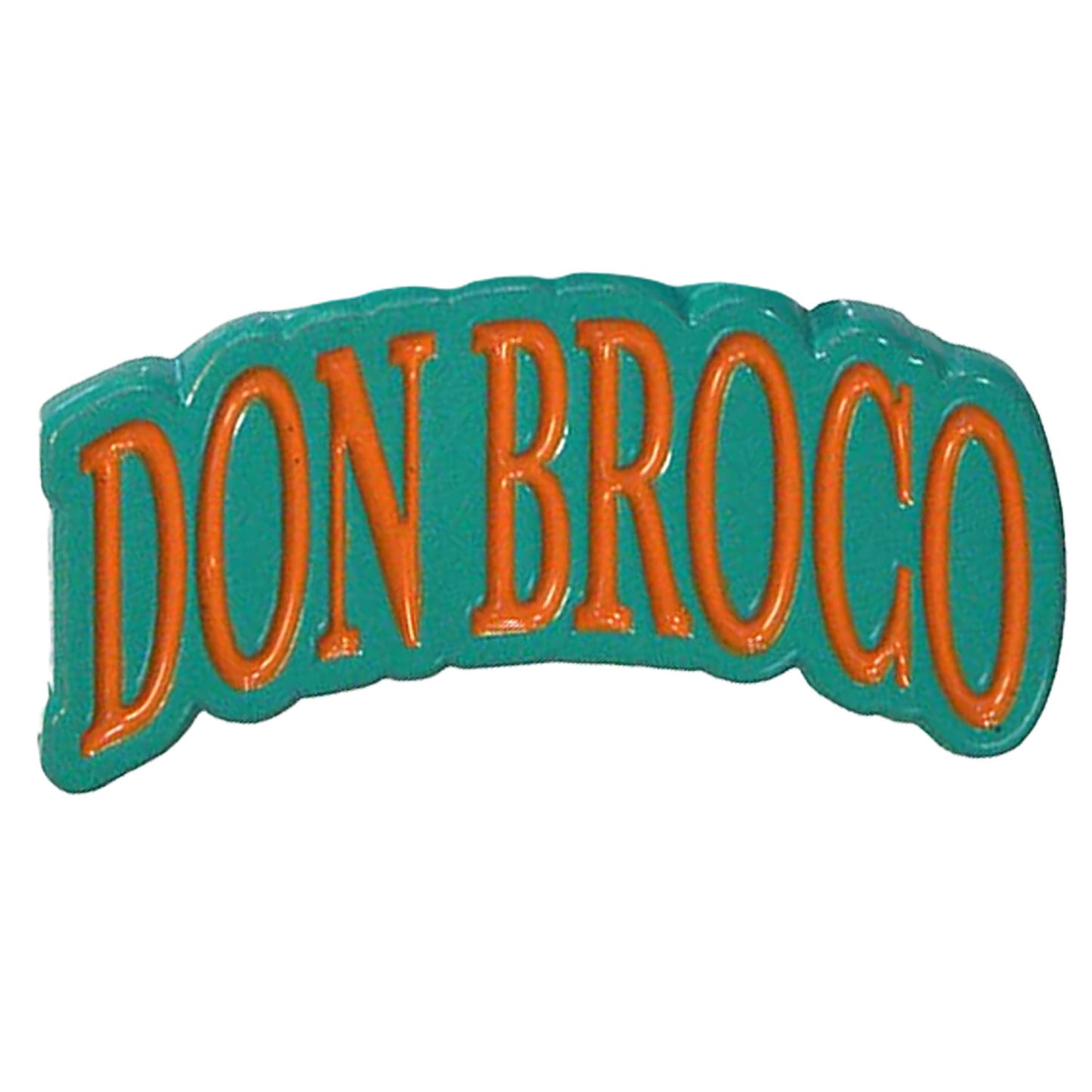 Don Broco Orange Logo Pewter Pin Badge Front