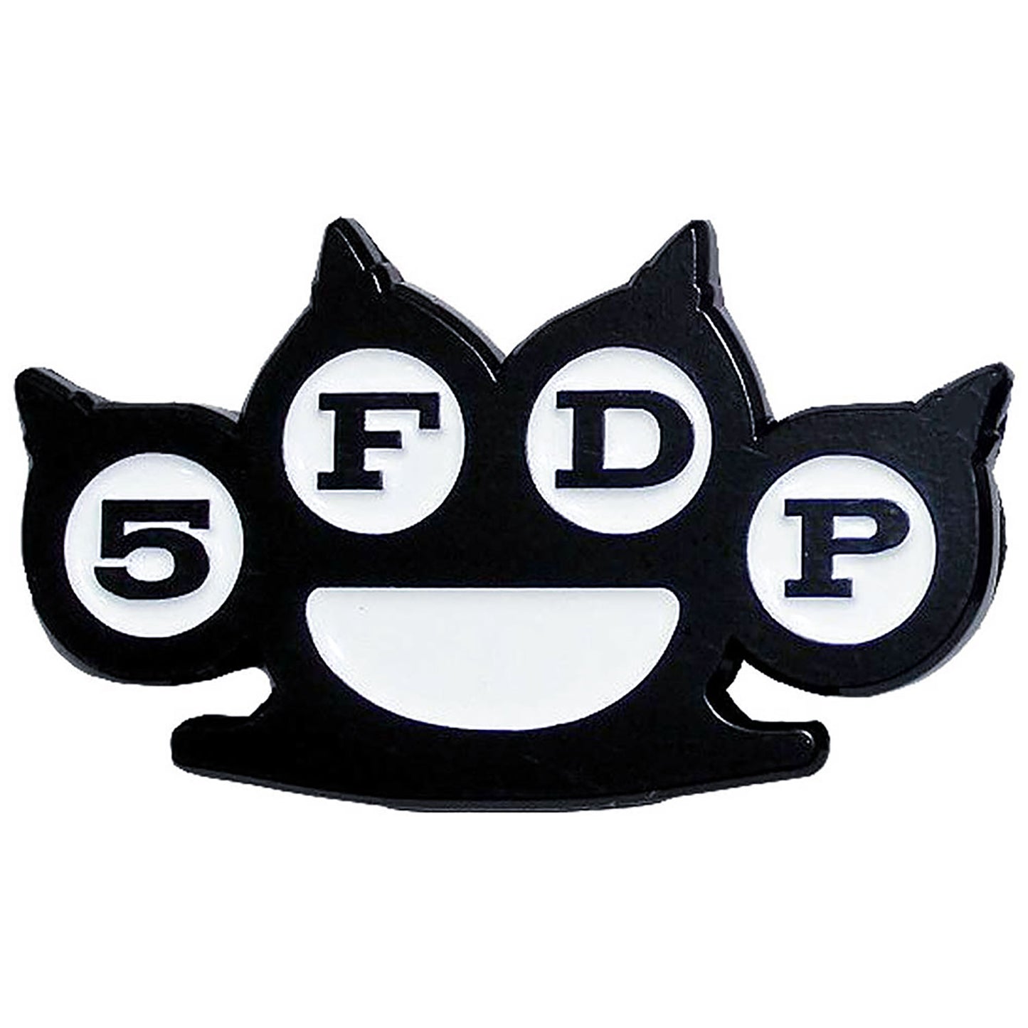 Five Finger Death Punch Knuckles B&w Pewter Pin Badge Front