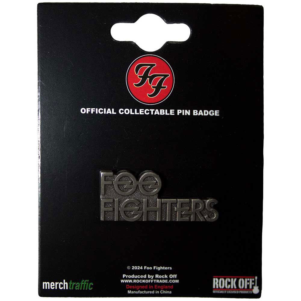 Foo Fighters Stacked Logo Pewter Pin Badge Front